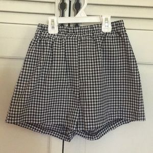 Black and white checkered shorts